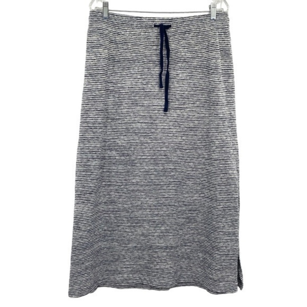 Woolworths Cotton Navy Stripe Drawstring Midi Skirt